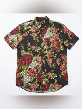 Denim & Supply Ralph Lauren Button Down Shirt Large Short Sleeve Floral Hawaiian
